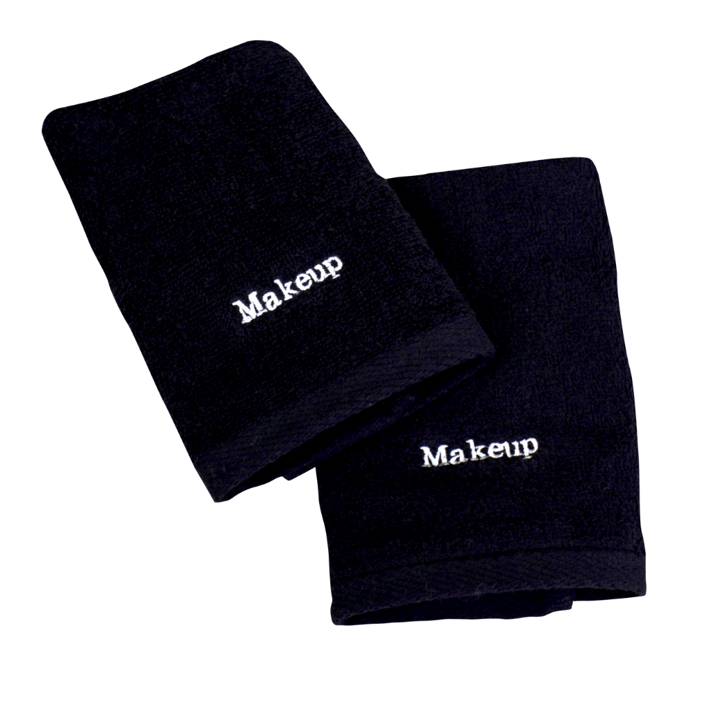 Registry Embroidered Makeup Remover Wash Cloth, 13 x 13, Black, Washcloths, Towels, Bed and Bath Linens, Open Catalog