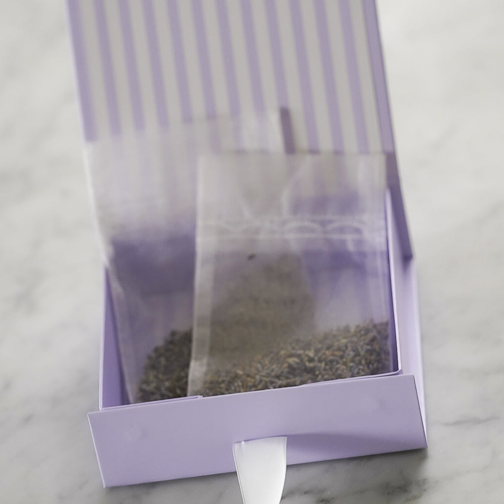 French Lavender Sachets with All-Over Lavender Fabric - Set of 4