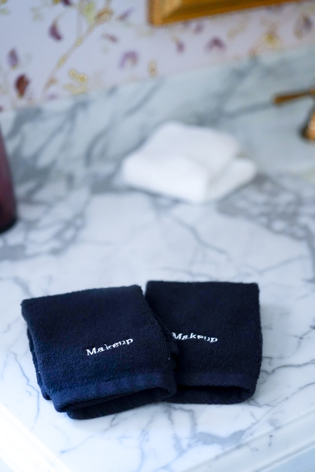 Luxurious Turkish Black Cotton Washcloths for Makeup Removal