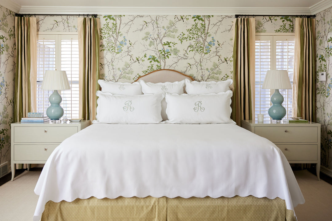 Caption: Coverlet featuring Scalloped Edge.